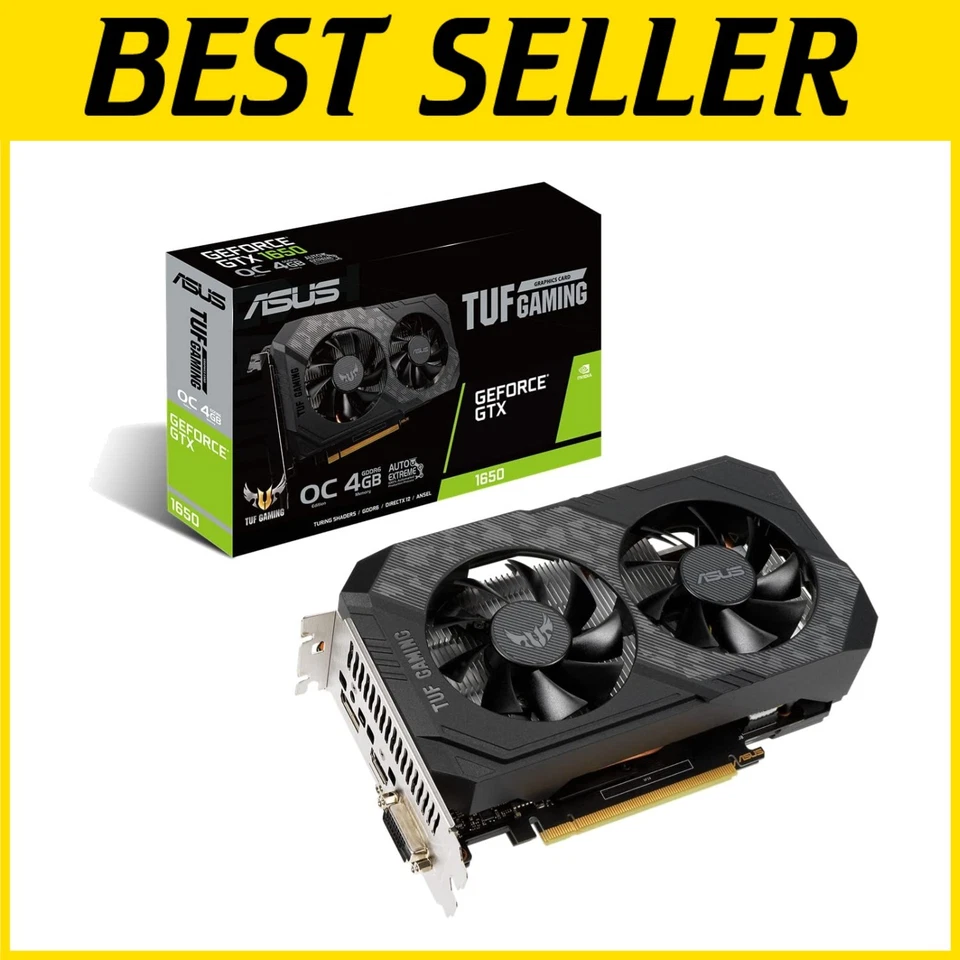 Compact Nvidia GTX 1650 TUF Gaming 4GB OC Video Card – 4096x2160 Resolution - Image 1 of 4