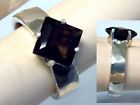 Natural Brown Smoky Quartz Size 6 Ring 925 Sterling Silver Textured Band US Made