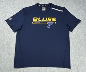 St. Louis Blues Shirt Mens 2XL Blue Graphic Fanatics Authentic Pro Short Sleeve - Picture 1 of 10