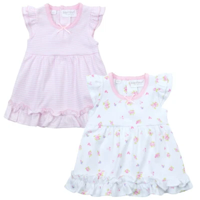 BABY TOWN Baby Girl Bodysuit Dress Newborn 100% Cotton All In One Frill Cute Romper Outfit