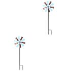  2 szt. Metal Pinwheel Decor Ogród Obrotowy wiatrak do trawnika obrotowego trawnika podwórkowego