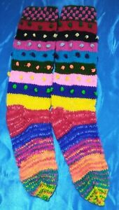 Handmade large wool knitted Peruvian socks