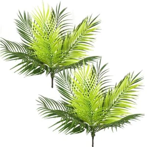 Artificial Palm Tree Plastic Plants Greenery Fake Tropical Shrubs Faux Big Le... - Picture 1 of 9