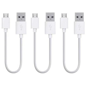 3 Pack 20cm Short Data Sync Charging Micro USB Cable Cord for Android Phone Bulk - Picture 1 of 4