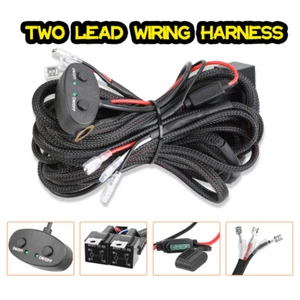 2 Leads Dual Color Light Bar Wiring Harness Kit 18AWG Push Button Switch Offroad - Bild 1 von 10