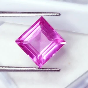 7.22 Ct Loose Gemstone Natural Pink Sapphire Certified Princess Cut Sapphire Gem - Picture 1 of 8