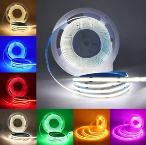 0.5-5m RGB COB LED Strip 5V 12V 24V 320LEDs/m Flexible Waterproof Tape Lighting - Picture 1 of 28