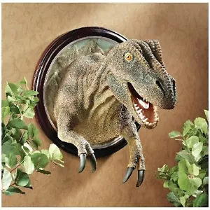 GERAHMTE T-REX MASSSTAB DINOSAURIER WAND TROPHÄE NR - Bild 1 von 1