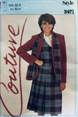 STYLE Sewing Pattern 3471 | Misses Jacket, Waistcoat, Skirt & Pants Sz 16 UNCUT - Image 1 of 3