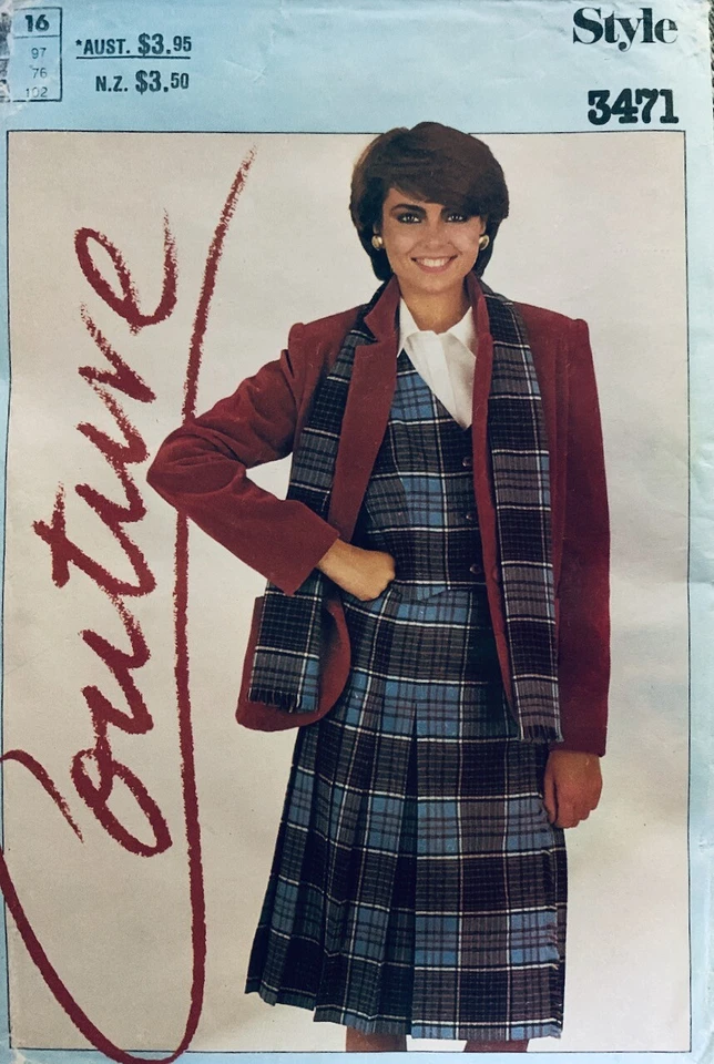 STYLE Sewing Pattern 3471 | Misses Jacket, Waistcoat, Skirt & Pants Sz 16 UNCUT - Image 1 of 3
