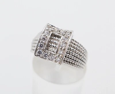Seltener Silber Ring 925 mit Zirkonia silver größe 57 - Bild 1 von 4