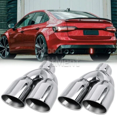 Tubo de escape doble para Volkswagen Jetta GLI 2X 2012-2018 2,5" entrada 3,5" salida Foto 1 de 4