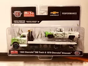 1/64 M2 1968 C-60 CHEVROLET ROLLBACK & 79 SILVERADO WHITE CHASE MIJO EXCLUSIVES - Picture 1 of 4