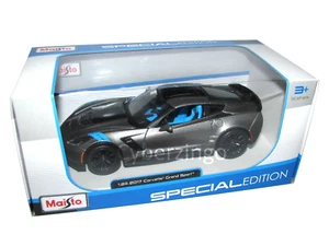 2017 Chevy Corvette Grand Sport Maisto 1:24 Scale Gray Diecast Model Car NEW - Picture 1 of 12