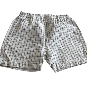 Anologie Jungen weiß blau kariert Leinenmischung elastische Taille Pull-On Shorts Größe 6 - Bild 1 von 5