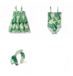 NWT Janie and Jack Floral Sundress Dress & Swimsuit & Headband Size 16 - Picture 1 of 8
