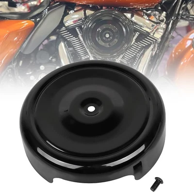 Black 8" Round Air Cleaner Cover Fit For Harley Fat Boy Lo Softail Deluxe FLSTN Foto 1 de 4