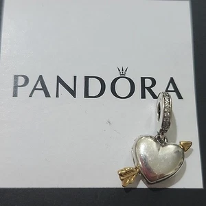 Medallón Pandora Flecha de Amor Plata de Ley + Dije 18k 767816CZ - Imagen 1 de 6