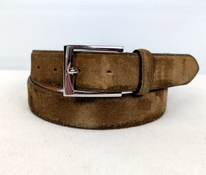 TO BOOT NEW YORK Brown Tan Casual Belt Suede Sz 34 Made in Italy - Picture 1 of 4