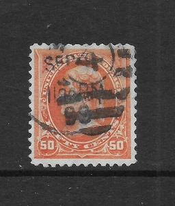 UNITED STATES SCOTT 275 USED VF - 1895 50c ORANGE FIRST BUREAU ISSUE (B5) - Bild 1 von 2