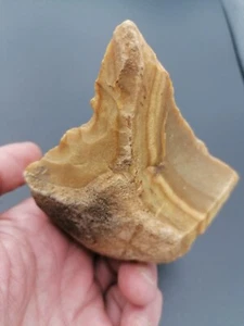 Neandertaler Frankreich Mittelpaläolithikum Münstermesser + Bohrer im gebänderten Feuerstein - Bild 1 von 21