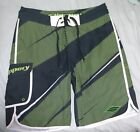 Slippery Shorts Size 32 Green on Black, with inside liner