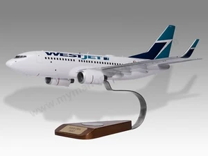 Boeing 737-700 Westjet Desk Wood Airplane New Model Large Scale 1/100 - Picture 1 of 13