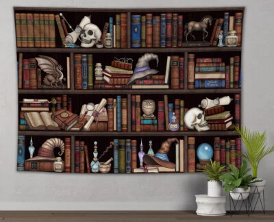 Estantería de laboratorio de alquimia del mago tapiz colgante de pared decoración del hogar colcha cubierta Foto 1 de 4