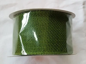 NIP Burlap Ribbon Roll 2.5" x 15' Green color for Crafts & Seasonal Decorations - Picture 1 of 4