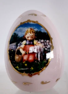 M.J. Hummel Favorite Pet Pink Porcelain Egg 1993 Danbury Mint Vintage - Bild 1 von 2