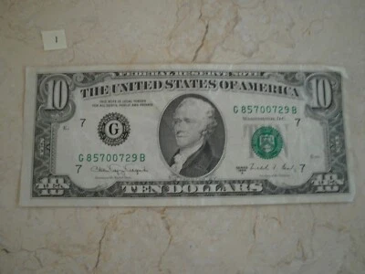 007 note Rare 1988A $10 Ten Dollar Bill Federal Reserve Note Vintage Currency US - Image 1 of 4