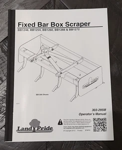MANUAL DEL OPERADOR/PROPIETARIO LAND PRIDE - RASPADOR DE CAJA DE BARRA FIJA - BB1248 BB1254 - Imagen 1 de 2
