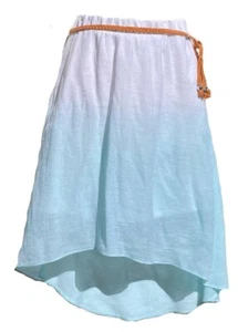 IZ Byer Girls Aqa Blue White Skirt Size S (10/12) - Picture 1 of 3