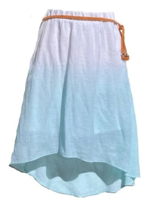 IZ Byer Girls Aqa Blue White Skirt Size S (10/12) - Imagem 1 de 3