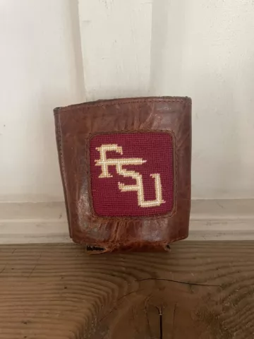 Smathers & Branson Leather & Needlepoint Koozie Florida State Seminoles FSU Cover