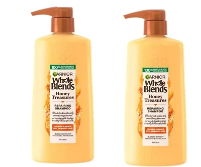 Garnier Whole Blends Honey Treasures Repairing Shampoo, 28 fl oz (Pack of 2) - Image 1 of 4