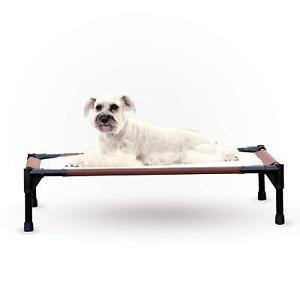 K&H Pet Products Self-Warming Pet Cot Elevated Dog Bed Cot - Chocolate/Fleece...