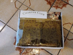 SALERNO Vintage CHARTER CLUB luxury BEDSKIRT new 100% COTTON bed skirt KING - Picture 1 of 2