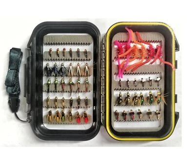 54 Nymph Flies Assortment BH Wet Fly for Trout Waterproof Fly Box Fishing - Image 1 of 4