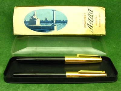 Винтажный СССР чрезвычайно редкая 14K золото Nib перьевая ручка комплект Союз LADA 1970-х - Изображение 1 из 4