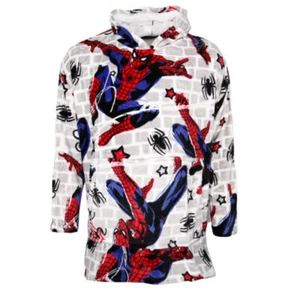 Marvel Spiderman Kuschelponcho Kuscheldecke mit Ärmeln Kapuze Tasche S-L - Bild 1 von 3