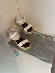 Stitch Fix Mia Faustina Plateau-Keilabsatz mit Seil umwickelt Größe 8, weiß NEU Slipper - Bild 1 von 12
