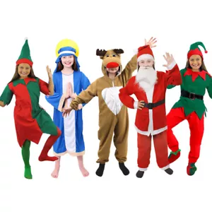 CHOICE OF GIRLS CHRISTMAS COSTUMES SANTA ELF NATIVITY RUDOLPH XMAS FANCY DRESS - Picture 1 of 6