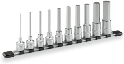 TONE 1/2"Drive 3-19 Long Hexagon Socket Set with Holder HH410LA 10 Tools JAPAN - Image 1 of 3