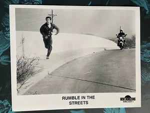 Rumble in the Streets 1997 Vintage Movie Photo Man Running Cop on Motorcycle - Picture 1 of 5