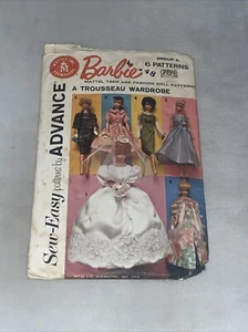 Vintage 1962 Sew Easy Patterns By Advance A trousseau Wardrobe for BARBIE Uncut - Picture 1 of 1