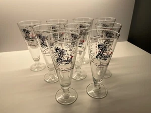 Lot of 9 Vintage / Retro Murat Shrine 1966 Pilsner Beer Glasses Brewiana Masonic - Picture 1 of 3