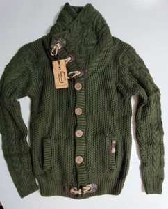 Leif Nelson FBA4195KH Premium Herren Strickjacke Warm Khaki Oliv Gr. L-XL neu - Bild 1 von 20