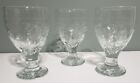 3 Libbey Garden Vine Clear Water Wine Goblets Drinking Glasses Glass 6” Tumblers