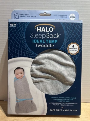 Saco de dormir HALO Small Ideal Temp Swaddle en gris ~ NUEVO Foto 1 de 4
